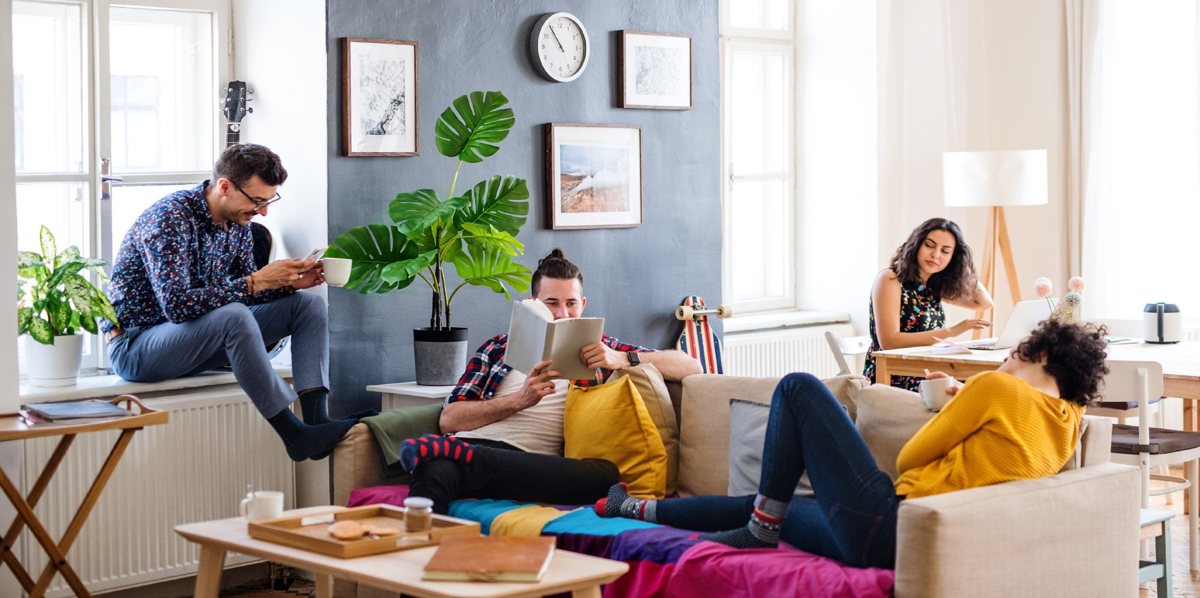Residents in a shared living space, from the Monnit case study